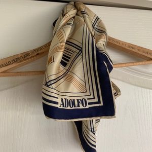 Vintage MCM Adolfo Square Retro Silk Scarf